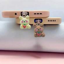 2pcs Resin Carton Rice White Coffee Bear Dust Plug For Charging Port, Compatible With Apple/Type-C Ports, Phone Dust Plug Suits For All Phones - Multicolor - View 15
