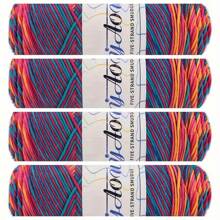 4 Ovillos de 5 cabos de Hilo de leche para bebé multicolor degradado, peso grueso para manualidades DIY como muñecas, bufandas, zapatos