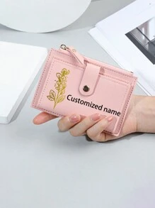 1 pièce Portefeuille et porte-cartes pour dames avec motif et nom personnalisés, style mignon, mature, de femme de bureau, porte-monnaie. Cadeau de Noël, de Pâques, de Saint-Valentin parfait pour la petite amie. Sacs et portefeuilles pour femmes