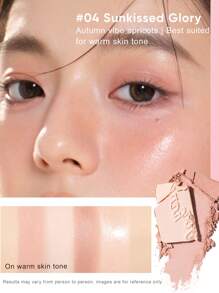 JUDYDOLL 2-In-1 BLUSH & HIGHLIGHT PALETTE 9g, Blush & Highlighter Compact, Cream Blush, Matte Highlighter, Multi-Use, Natural, Suitable For Dates, Holidays, Gifts, Unique Niche Product, Great For Friends/Girlfriends, Wedding Essentials, Wedding Guest, Bachelorette Party, Natural School Makeup, Sweet Makeup, Blood Makeup, Date Makeup - #04 - 查看 4