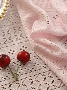 1 chiếc khăn trải bàn dày họa tiết hình học tươi mới theo phong cách Pháp sang trọng dùng để trang trí ngày lễ - Hồng - Xem 11