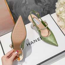 Chinese Style High Heels For Women 2024 Autumn New Style With Cheongsam Stiletto Pointed Toe Single Strap Closed Toe Sandals