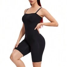Strapless Women Tummy Control Bodysuit Shapewear Slimming Body Shaper Underwear Under Dresses Abdomen Compression Thigh Slimmer Undershirts Seamless Off The Shoulder Spaghetti Strap Removable Shoulder Straps Open Crotch