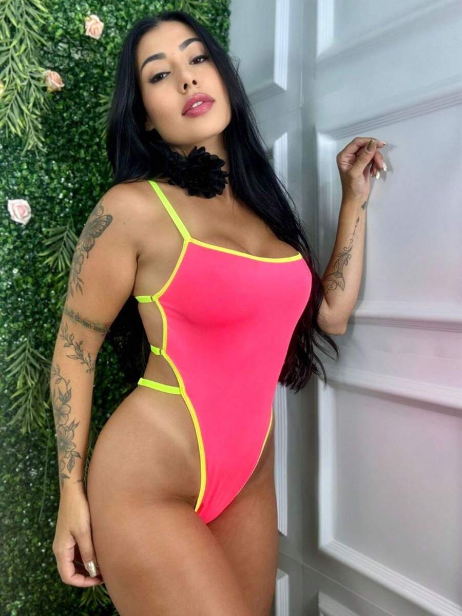 BODYSUIT HONEY DOUBLE LINING THONG - 玫紅色 - 查看 1