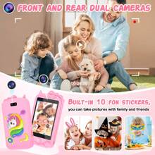 Christmas Gifts Kids Smart Phone Learning Toy With Calls+ Games+ Music+ Video, 2.8'' Touchscreen Phone Birthday Gifts For Age 3-12 Girls Boys Kids Smart Watches Kids Electronic Learning & Education Toys - 粉色 - 查看 3