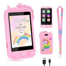 Christmas Gifts Kids Smart Phone Learning Toy With Calls+ Games+ Music+ Video, 2.8'' Touchscreen Phone Birthday Gifts For Age 3-12 Girls Boys Kids Smart Watches Kids Electronic Learning & Education Toys - 粉色 - 查看 8