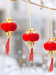 30个中国新年灯笼，红灯笼装饰，DIY吉祥字红灯笼挂饰，适用于农历新年春节装饰，节日挂灯，适用于派对、店铺开业、新年春节、家居装饰、树木装饰