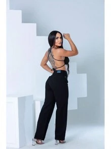 Wide Leg Jeans Preta Lisa Sem Rasgos Denim Moda Fashion Blogueiras