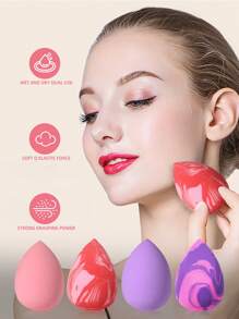 4PCS Makeup Sponge,Suitable For Cream & Powder Concealer, Loose Powder Makeup Applicator - Multicolor - View 2