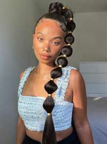 1pc Black Brown Khaki Gold Burgundy Long Bubble Ponytail Extension For Women 28Inch 34Inch Ponytail Extension Afro Puff Ponytail Extension Protective Style Black Ponytail Halloween Christmas Hair Extensions Kinky Straight Lantern Ponytail Wrap Around Ponytail With Hair Tie