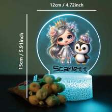 1pc Custom Personalized Table Lamp Night Light Customized Cartoon Princesses And Animals 3D Night Light Toy Acrylic Night Lights Gift For Home Room Decoration Night Light Usb Powered & Battery Operated Optical Illusion Table Lamp With Remote Control Perfect Gift Send To Girls For Valentine's Day, Easter, Christmas Unique Room Decor, Fun And Adorable Nightlight Gifts Birthday Graduation Home Decor Back To School School Supplies,Christmas Gift Supplies