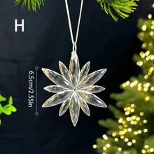 2件/6件装冬季水晶透明装饰品，冰滴装饰，人造雪花透明挂饰，树木和窗户展示配件，最佳礼物，生日家居装饰，圣诞节装饰，房间装饰，圣诞节装饰品，家居圣诞礼物，圣诞装饰 - 彩色 - 查看 18