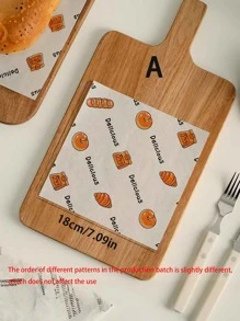 40/50件 5种款式可爱卡通图案烘焙纸 烘焙纸 耐油食品包装纸 蜡纸 烘焙工具 厨房小工具 厨房配件 图案排列不同批次可能略有不同