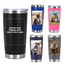 Personalized 20oz Tumbler With Lid, Custom Photo Logo Text Name, 1pc Customized Coffee Travel Mug, Double Wall Vacuum Stainless Steel Insulation, Multi-Coloed Printed Personalized Cups Birthday Gifts, Personalized Mother's Day Gifts, Custom Anniversary Gift, Custom, Personalized, Unique, Ideal Gifts For Him, Ideal Gifts For Her, Her, Girlfriend, Family, Friends, Son, School Students, Workers, Kids, Dining Room, Bathroom, Living Room, Bedroom, Office, Tea Room, School, Home