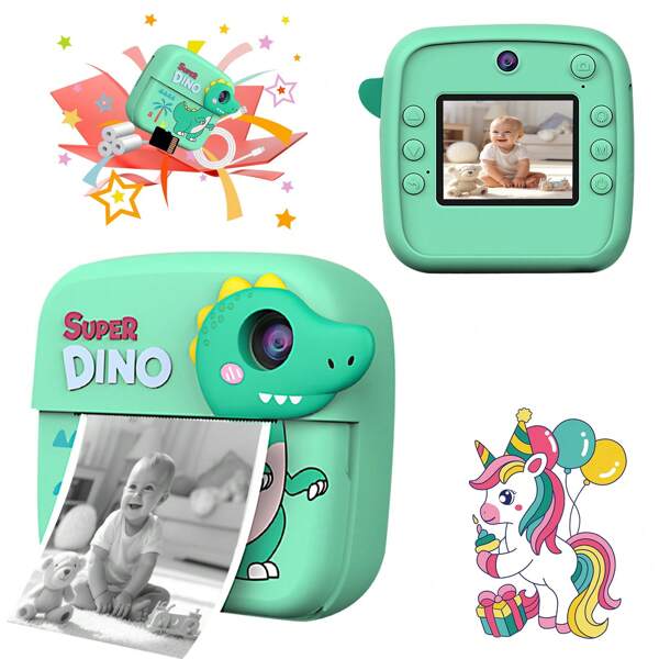 Sofortbildkamera für Kinder, Digitalkamera für Mädchen Jungen Kleinkind Kamera, Kinder Videokamera Kinder Selfie Kamera Spielzeugkamera Kinder Camcorder mit 2,4 Zoll Bildschirm, Sofortdruck, perfektes Weihnachtsgeschenk