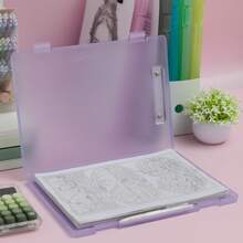 A4 File Folder Storage Box, Multipurpose Clipboard Writing Pad, Student Test Paper Organizer, Office Supply Document File Holder - Multicolor - View 8