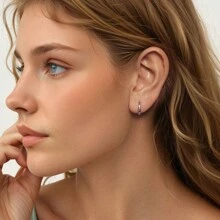 WOSTU 1pair 925 Sterling Silver Beautiful And Elegant Sparkling Star Series Earrings, Inlay Delicate Sparkling Zirconia Stones For Women Fine Jewelry Gift Fit Party Wear - Silver - View 3