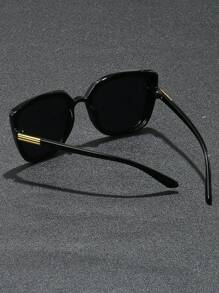 1 件女士时尚方形眼镜，简约实用，多功能 - 黑色 - 查看 5