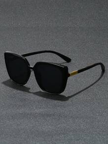 1 件女士时尚方形眼镜，简约实用，多功能 - 黑色 - 查看 3