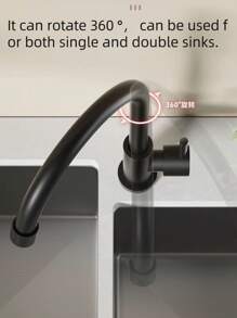 1 pièce Robinet de lavabo de salle de bain en acier inoxydable à levier unique et mono-trou, robinet d'eau chaude et froide, robinet de lavabo de salle de bain à poignée unique, mitigeur de lavabo noir brossé, or, robinet de lavabo de buanderie à eau froide et chaude mélangée, robinet de lavabo de salle de bain
