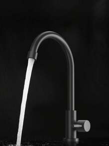 1 pièce Robinet de lavabo de salle de bain en acier inoxydable à levier unique et mono-trou, robinet d'eau chaude et froide, robinet de lavabo de salle de bain à poignée unique, mitigeur de lavabo noir brossé, or, robinet de lavabo de buanderie à eau froide et chaude mélangée, robinet de lavabo de salle de bain