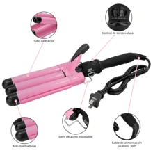 FD Triple Barrel Wave Hair Curler 25mm Each Barrel Curling Iron Beach Wave Curling Iron 3 Barrels 1 Inch Ceramic Electric Hair Styling Tool Hair Styling Tool For Women Create Beautiful Waves With Ease