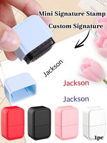 1pc Custom Mini Signature Stamp,Back To School Supplies, Solid Color Name Stamp For Clothing Waterproof Name Stamps Personalized For Students And Business Use, Custom Name Stamp For Clothing, Handwritten Signature Stamp, Reusable, Seal, Compact, No-Iron Contracted Custom, Personalized, Unique Ideal Gifts For Him Her, School Students, Workers For Anniversaries, For Birthdays Home, School, Office - Style a - View 1