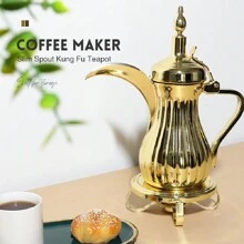 Stainless Steel 304 Style Golden Hammered Texture Coffee Pot, Tea Kettle, Water Pot, Decanter, Eagle-Beak Pot, Palace Pot, For Ramadan Use