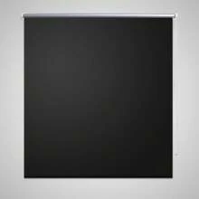 Blackout Roller Blind 80 Cm X 175 Cm Adjustable Light Blocking Fabric Shade In Black - Black - View 1