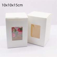 10 pezzi di scatole di carta bianca/kraft/regalo di varie misure da 5/6/7/8/9 cm, scatole per caramelle da matrimonio