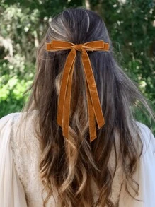 1/6 Packs Velvet Bow Hair Clip Ribbon Accessories Ponytail Stand Hair Knot Ladies Autumn And Winter Warm Suede Material Suitable For Daily Party And Travel Wear, Valentine's Day Fashion Colors Cute Claw Clips Hair Slide Hair Barrettes