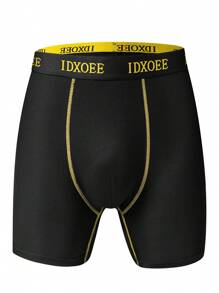 10 piezas/paquete Calzoncillos tipo bóxer largos de unicolor cómodos para hombres - Duraderos, suaves, holgados, casuales - Adecuados para todas las estaciones, deportes, playa, piscina y uso diario