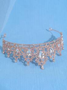 1 Stück elegante Strass-Barockkrone für Frauen, Braut-Haarzubehör, luxuriöse Krone geeignet für Bälle, Partys und Veranstaltungen von Frauen