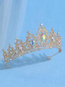 1 Stück elegante Strass-Barockkrone für Frauen, Braut-Haarzubehör, luxuriöse Krone geeignet für Bälle, Partys und Veranstaltungen von Frauen