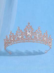 1 Stück elegante Strass-Barockkrone für Frauen, Braut-Haarzubehör, luxuriöse Krone geeignet für Bälle, Partys und Veranstaltungen von Frauen