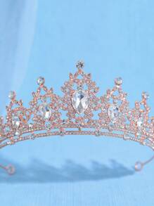 1 Stück elegante Strass-Barockkrone für Frauen, Braut-Haarzubehör, luxuriöse Krone geeignet für Bälle, Partys und Veranstaltungen von Frauen