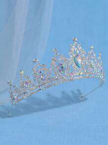 1 Stück elegante Strass-Barockkrone für Frauen, Braut-Haarzubehör, luxuriöse Krone geeignet für Bälle, Partys und Veranstaltungen von Frauen