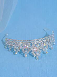 1 Stück elegante Strass-Barockkrone für Frauen, Braut-Haarzubehör, luxuriöse Krone geeignet für Bälle, Partys und Veranstaltungen von Frauen