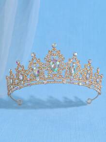 1 Stück elegante Strass-Barockkrone für Frauen, Braut-Haarzubehör, luxuriöse Krone geeignet für Bälle, Partys und Veranstaltungen von Frauen