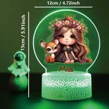 1pc Custom Personalized Table Lamp Night Light Customized Cartoon Princesses And Animals 3D Night Light Toy Acrylic Night Lights Gift For Home Room Decoration Night Light Usb Powered & Battery Operated Optical Illusion Table Lamp With Remote Control Perfect Gift Send To Girls For Valentine's Day, Easter, Christmas Unique Room Decor, Fun And Adorable Nightlight Gifts Birthday Graduation Home Decor Back To School School Supplies,Christmas Gift Supplies