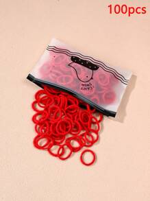 100 piezas de ligas para el cabello rojas pequeñas para niños, accesorios elásticos para el cabello que no dañan el cabello, adecuados para Año Nuevo, Navidad, decoración del cabello infantil