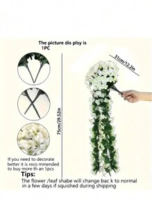 [Hot Selling] 2 stuks elegante witte orchideeën kunstmatige hangende bloemen - perfect voor bruiloften, feestdagen en woonaccessoires