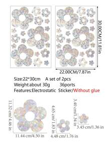 Cloud Hummingbird Flowers Rabbits Window Clings - Anti-Collision Window Decals To Save Birds From Window Collisions,Non Adhesive Prismatic Vinyl Window Clings, Rainbow Stickers - Multicolor - View 12