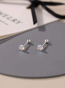 1 para modnych kolczyków ze srebra próby 999 z cyrkoniami sześciennymi zakręcanymi z klasycznymi kolczykami w słodkim stylu do codziennej dekoracji ZYE192