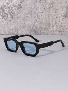 1 件男士 PC 方框复古多边形时尚眼镜，适合户外旅行、派对装饰、海滩度假、骑自行车和日常使用