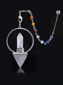 1pc CSJA Reiki Healing 7 Chakra Crystal Pendulums For Dowsing Natural Stone Hexagonal Prism Pyramid White Rose Quartz Black Obsidian Pendulo F057 Valentines