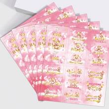 30pcs/5sheets Candy Packaging Paper For Baby Bath, Shower Mini Candy Cane, Chocolate Bar Label Stickers, Suitable For Boys Girls Kids, Decor For Baby Bath, Birthday Party (5sheets/30pcs)