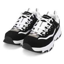 Skechers Zapatillas de entrenamiento con cordones D'LITES 1.0 para hombres, cómodas, livianas y con amortiguación, con diseño de panda. Adecuadas para ir al trabajo, viajar y uso casual. Se recomienda pedir 0.5 talla menos, 8790091-BKW - Blanco y negro - Ver 2