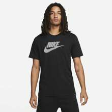 Nike Sportswear Hybrid Short Sleeve T Shirt Crew Neck Tee - Black - View 1