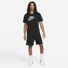 Nike Sportswear Hybrid Short Sleeve T Shirt Crew Neck Tee - Black - View 4
